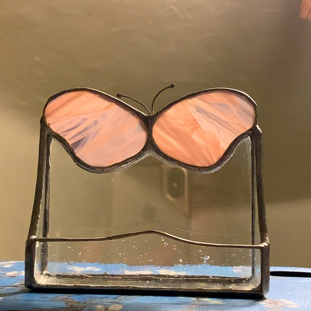 Butterfly Office/Business Card Holder✨Stained Glass✨Handmade